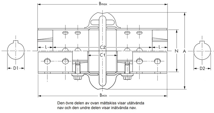 Rexnord Viva spacerutförande Typ VS med klämbussning